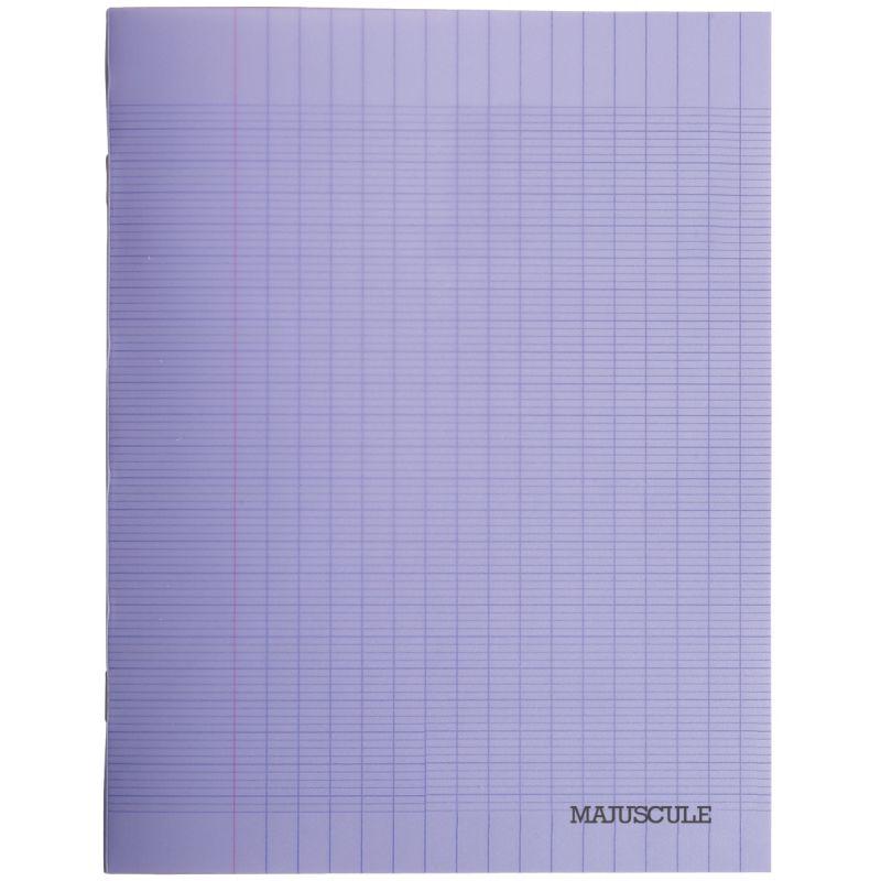 CONQUERANT C9 Cahier piqûre 24x32cm 48 pages 90g grands carreaux Séyès.  Couverture polypropylène Violet