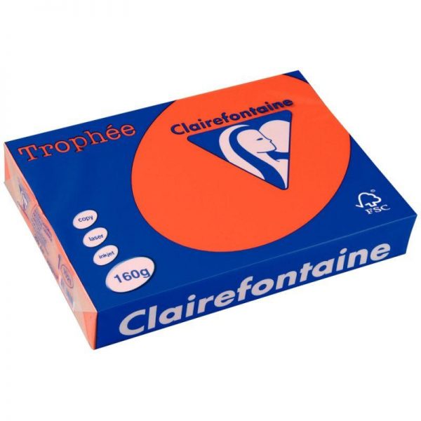 31571 - Ramette A4 250 feuilles 160tg Clairefontaine Rouge Cardinal Ramette A4 250 feuilles 160g Clairefontaine Rouge Groseille – Image 3