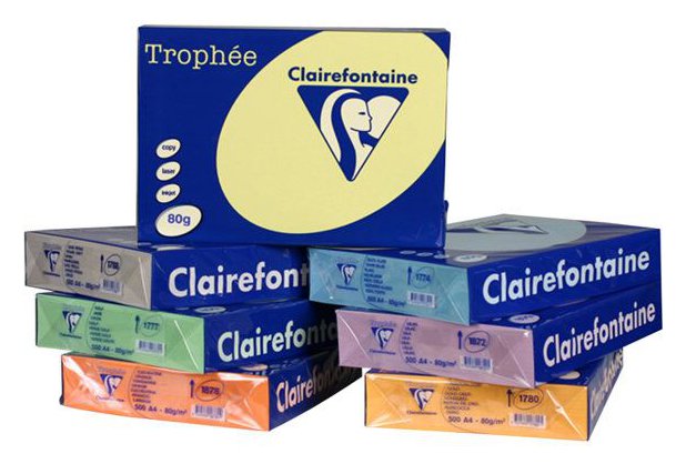 Clairefontaine Trophee Ramette de 250 feuilles papier couleur 160 g A4 Bleu