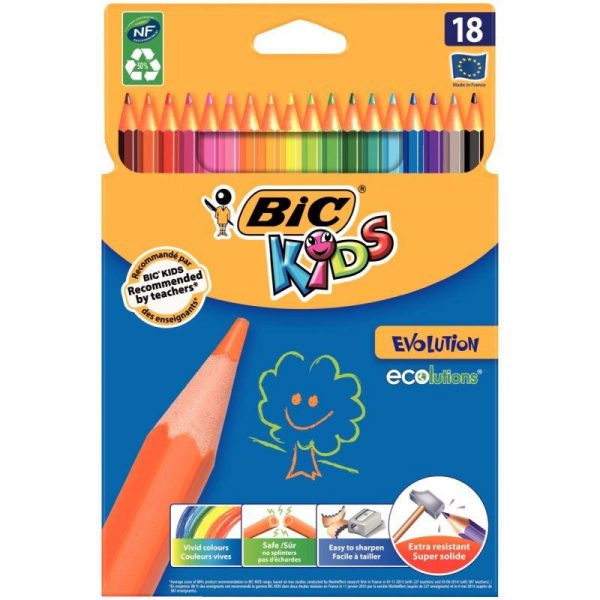 Etui de 12 crayons de couleurs Bic Kids Evolution – Image 2