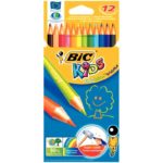 Etui de 12 crayons de couleurs Bic Kids Evolution