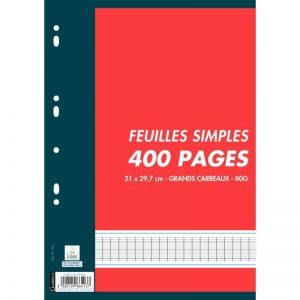 Sachet 200 feuilles mobiles perforées A4 SEYES 80g