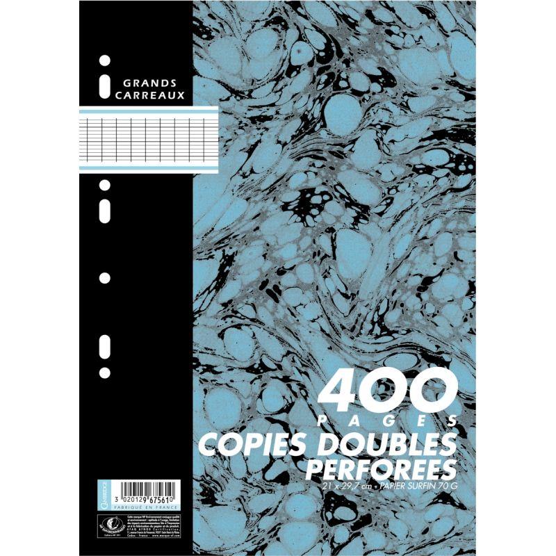 Copies doubles 200 pages perforées A4 - grands carreaux - 70g