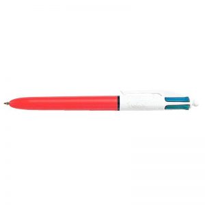 4 stylos à bille 4 couleurs pointe fine bleu noir rouge vert