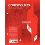 Sachet 50 copies doubles perforées 17 x 22 cm Seyès 70g