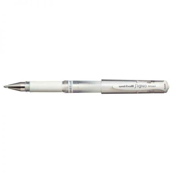 83296 - Stylo Gel Fantaisie Signo Broad Blanc Uni-Ball Stylo Gel Fantaisie Signo Broad  Or Uni-Ball – Image 2
