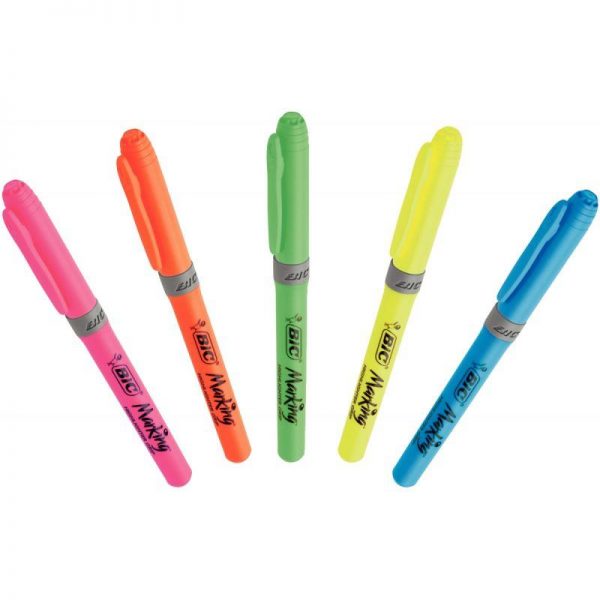 Pochette 5 Surligneurs assortis Highlighter Grip Bic – Image 1