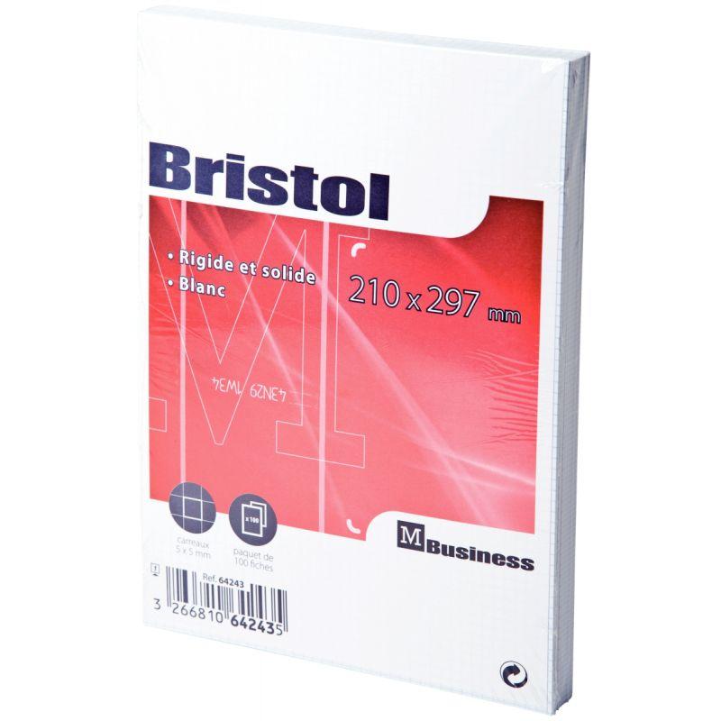 Paquet de 100 Feuilles Bristol A4 5x5 Blanc - La Grande Papeterie