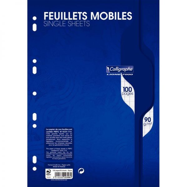 13528 Sachet de 50 Feuilles Mobiles A4 Séyès 90g – Image 1