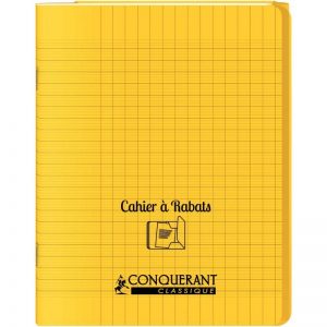 Cahier PP 48 pages 17x22 cm à rabats Séyès Jaune