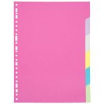 Jeu de 6 intercalaires A4 170g couleurs assorties