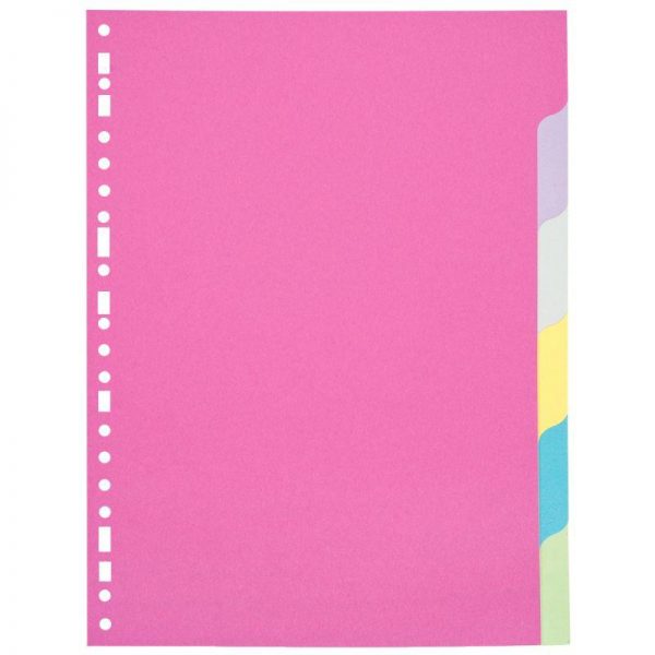 Jeu de 6 intercalaires A4 170g couleurs assorties – Image 1