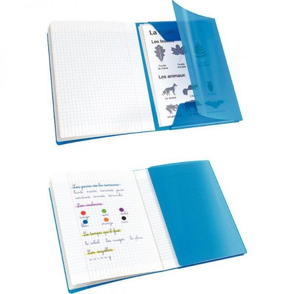 Cahier Polypro à rabats 48 pages 17x22cm 90g Bleu – Image 2
