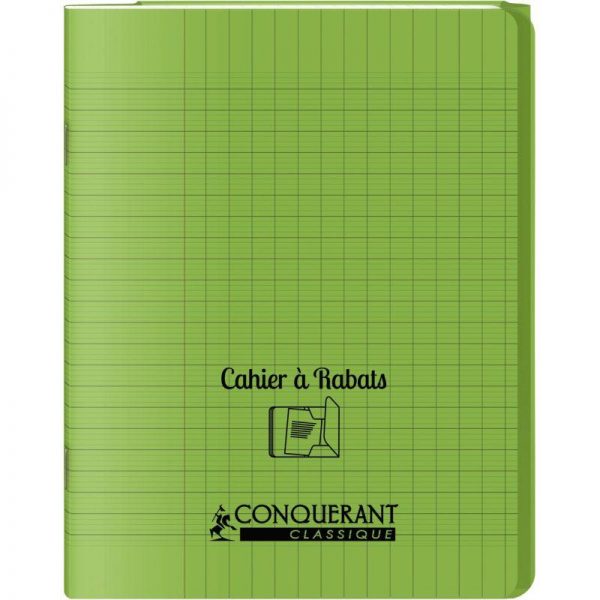 16203 Cahier Polypro à rabats 48 pages 17x22cm 90g Vert – Image 1