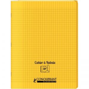 Cahier PP 48 pages 24x32 cm à rabats Séyès Jaune