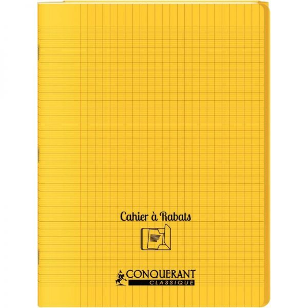 16214-96500-96867 Cahier PP 48 pages 24x32 cm à rabats Séyès Jaune – Image 1