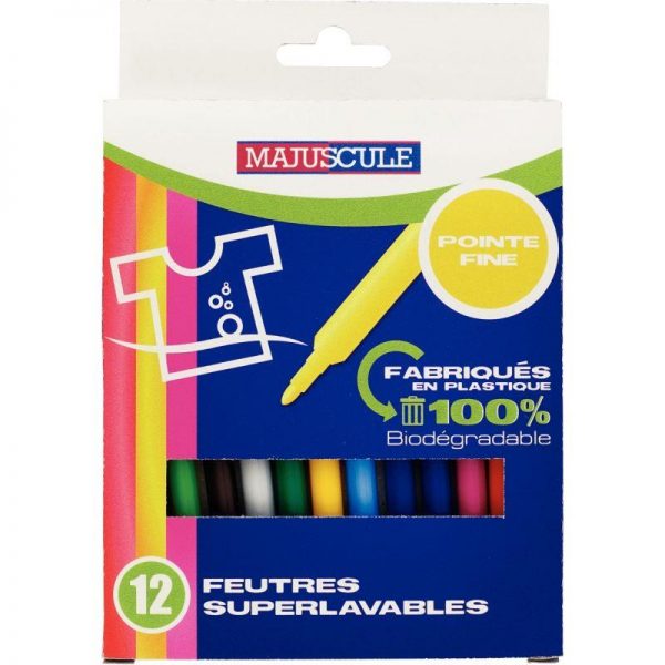 Pochette 12 Feutres Pointe Fine – Image 1