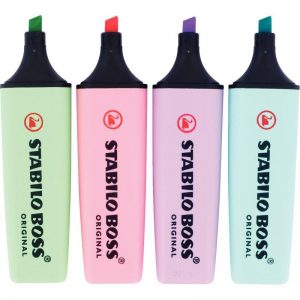 Pochette de 4 surligneurs Stabilo Boss Pastel