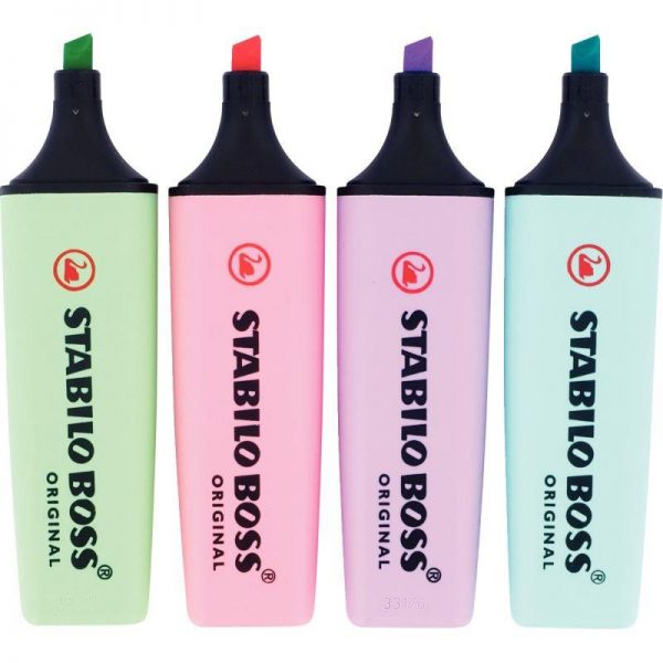 Pochette de 4 surligneurs Stabilo Boss Pastel – Image 1