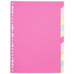 Jeu de 12 intercalaires A4 170g couleurs assorties