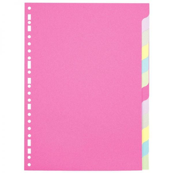 Jeu de 12 intercalaires A4 170g couleurs assorties – Image 1