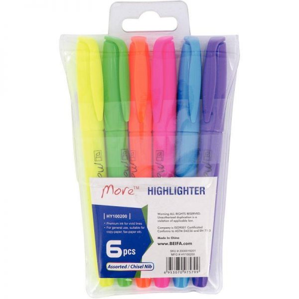 Pochette 6 Surligneurs Assortis – Image 2