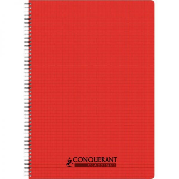 64085-101500-101509 Cahier à Spiral couverture Polypropylène A4 Petits Carreaux 100 pages – Image 4