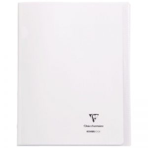 Cahier couverture Polypropylène 2 rabats 24x32 cm Grands Carreaux Incolore KOVERBOOK