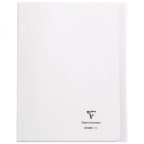 Cahier couverture Polypropylène 2 rabats 24x32 cm Grands Carreaux Incolore KOVERBOOK – Image 1