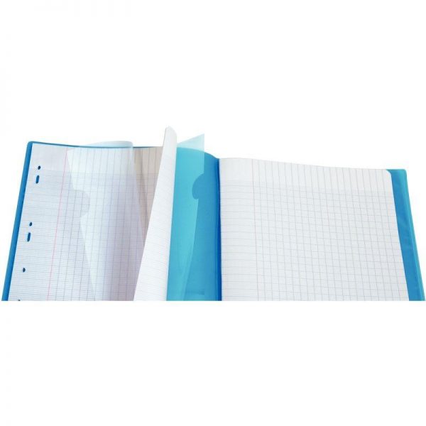 Cahier couverture Polypropylène 2 rabats 24x32 cm Grands Carreaux Incolore KOVERBOOK – Image 2
