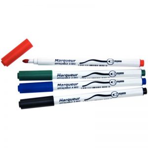 Sachet 4 Feutres pour Tableau Blanc