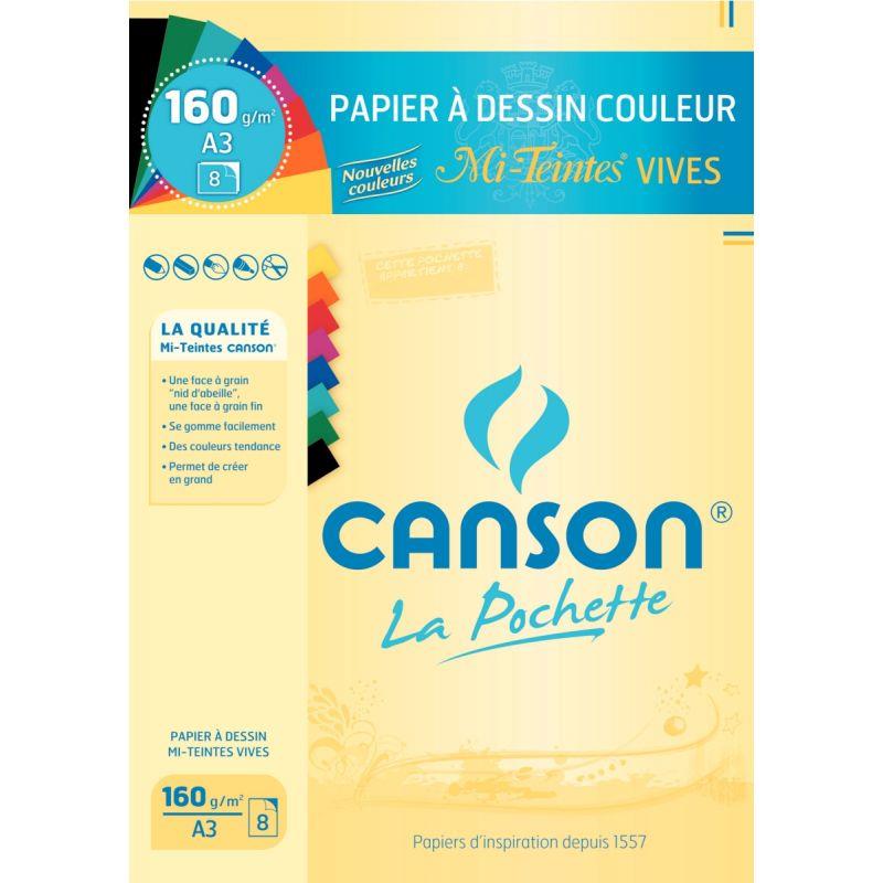pochette dessin canson polypro a3 vive assorties