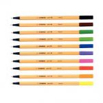 Pochette de 10 stylos feutres STABILO Point 88 couleurs assorties.