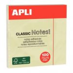 Bloc 100 Feuilles Repositionnables 75 x 75 mm Jaune