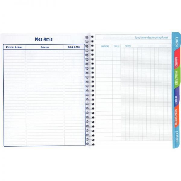 Cahier de Texte à Spirale 17x22 cm 124 pages – Image 2