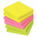Lot de 12 blocs de notes repositionnables de 80 feuilles 75 x 75 mm couleurs vives assorties