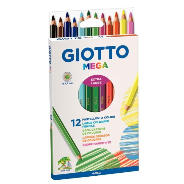 24885 Étui de 12 Crayons de Couleur Giotto Mega Mine – Image 1