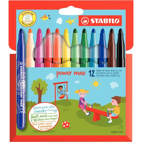 Pochette de 12 feutres PowerMax assortis – Image 1