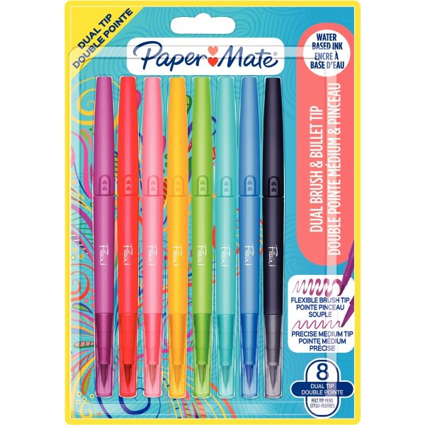 Blister de 8 feutres Flair Dual bi-pointes assortis – Image 1